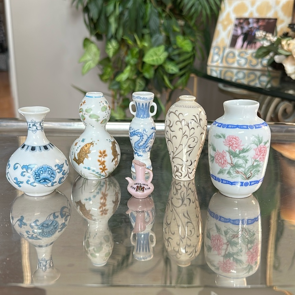 Franklin Mint Treasures of the Imperial Dynasties 5 Miniature Vase Collection